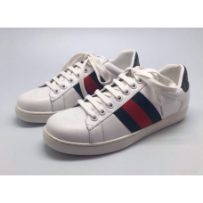 Женские кожаные летние кроссовки Gucci белые