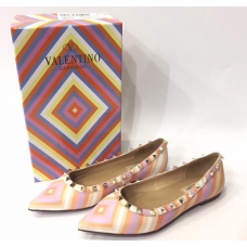 Кожаные цветные балетки Valentino Garavani Rockstud Rolling