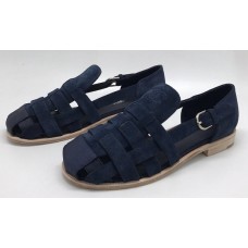 Женские замшевые сандалии Chanel Cruise синие