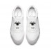 Эксклюзивная брендовая модель Женские белые кожаные кроссовки Christian Dior Cruise с рисунком и перфорацией 