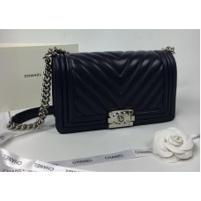 Женская сумка Chanel BlackSilver 25 cm