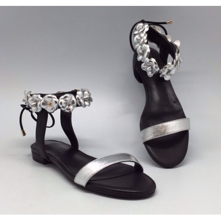 Эксклюзивная брендовая модель Женские брендовые сандалии Chanel Cruise Black/Silver