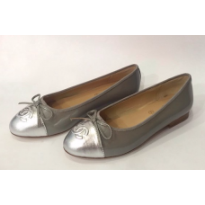 Женские брендовые балетки Chanel Cruise Low Grey/Silver