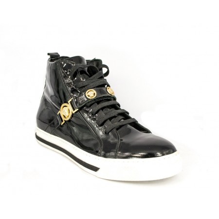Эксклюзивная брендовая модель Зимние ботинки Versace Black Gold с МЕХОМ