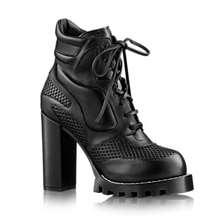 Эксклюзивная брендовая модель Женские осенние кожаные ботинки Louis Vuitton Star Trial черные