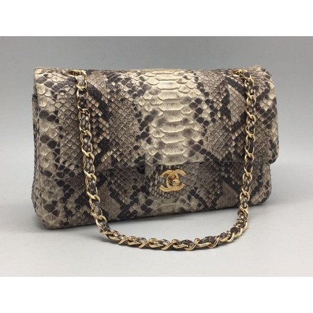 Эксклюзивная брендовая модель Женская сумка Chanel Grey/White (ПИТОН)