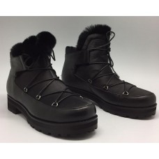 Женская зимняя обувь Jimmy Choo черная с мехом