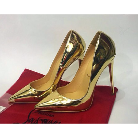 Эксклюзивная брендовая модель Женские лакированные туфли Christian Louboutin Gold