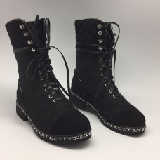 Женские высокие ботинки Chanel High Black