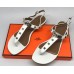 Эксклюзивная брендовая модель Женские кожаные сандалии Hermes белые
