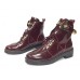 Эксклюзивная брендовая модель Женские осенние кожаные ботинки Balenciaga Leather Bordo