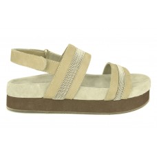 Женские замшевые шлепанцы Brunello Cucinelli с ремешками бежевые