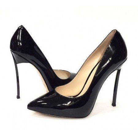 Эксклюзивная брендовая модель Женские черные лаковые туфли лодочки Casadei Black