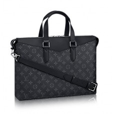 Мужской брендовый кожаный портфель Louis Vuitton Explorer Blue