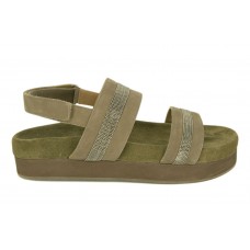 Женские замшевые сандалии Brunello Cucinelli темно-зеленые