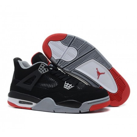 Эксклюзивная брендовая модель Женские баскетбольные кроссовки Nike Air Jordan 4 Retro Black/Grey/Red