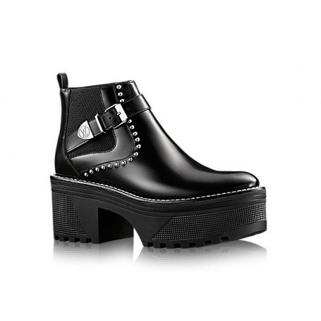 Эксклюзивная брендовая модель Женские осенние брендовые ботинки Louis Vuitton ChekPoint Black