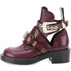 Женские ботинки Balenciaga Leather Bordo