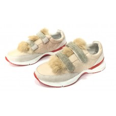 Женские зимние брендовые кроссовки Brunello Cucinelli Grey с Мехом