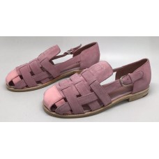 Женские замшевые сандалии Chanel Cruise розовые