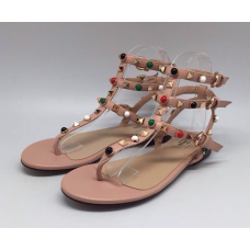 Женские сандалии Valentino Garavani Rockstud бежевые