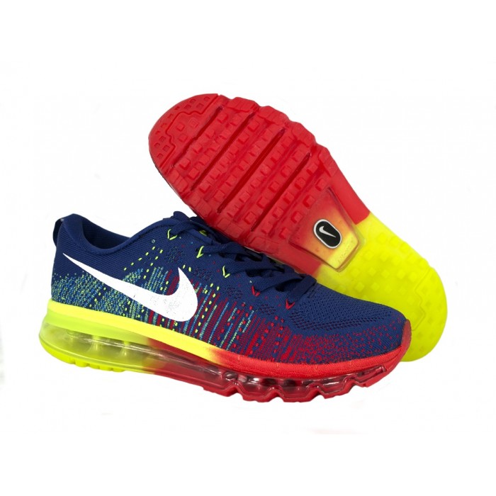 Blue red and store yellow air max