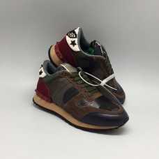 Женские летние кожаные кроссовки Valentino Garavani Rockrunner цветные