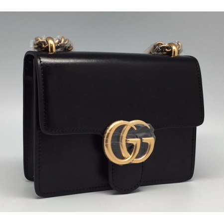 Эксклюзивная брендовая модель Женская сумка Gucci черные с золотой пряжкой