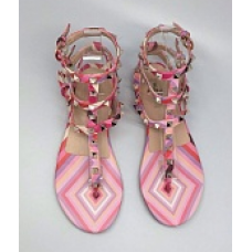 Женские кожаные сандалии Valentino Garavani Rockstud розовые