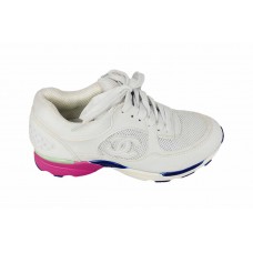 Женские брендовые кожаные кроссовки Chanel EX Sport White