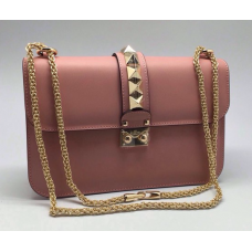 Женская кожаная сумка Valentino бежевая