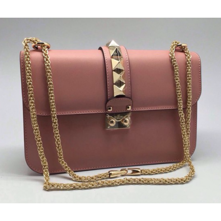Эксклюзивная брендовая модель Женская кожаная сумка Valentino бежевая