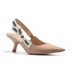 Эксклюзивная брендовая модель Женские лаковые кожаные туфли Christian Dior бежевые с открытой пяткой
