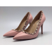 Эксклюзивная брендовая модель Женские кожаные летние туфли Valentino Garavani Rockstud розовые 