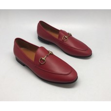 Женские летние кожаные лоферы Gucci красные