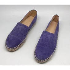 Женские замшевые  эспадрильи Chanel фиолетовые