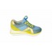 Эксклюзивная брендовая модель Женские цветные летние кроссовки Valentino Garavani Rockstud голубые с желтым