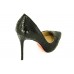 Эксклюзивная брендовая модель Женские черные кожаные туфли Christian Louboutin Pigalle