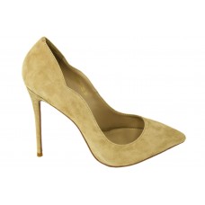 Женские замшевые бежевые туфли Christian Louboutin Pigalle