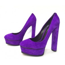 Женские замшевые туфли на платформе и высоком каблуке Casadei синие