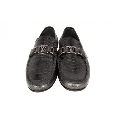 Эксклюзивная брендовая модель Мужские брендовые кожаные мокасины Louis Vuitton Montaigne Black