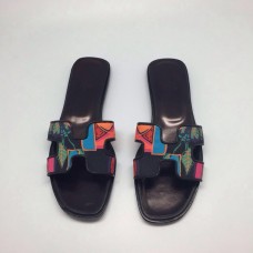Женские шлепанцы Hermes Black 
