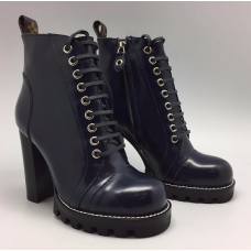 Женские осенние ботильоны Louis Vuitton Star Trial темно-синие на платформе