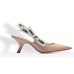 Эксклюзивная брендовая модель Женские лаковые кожаные туфли Christian Dior бежевые с открытой пяткой