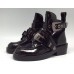 Эксклюзивная брендовая модель Женские летние лаковые ботинки Balenciaga черные с застежками 