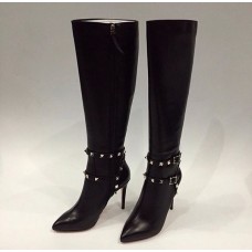 Женские высокие осенние сапоги Valentino Garavani на высоком каблуке