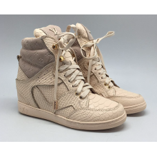 Женские кожаные высокие кеды Louis Vuitton Millenium на Танкетке