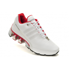 Мужские белые кожаные кроссовки Adidas Porsche Design Run Bounce SL P5000 (White/Red)