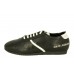 Эксклюзивная брендовая модель Мужские кожаные летние кроссовки Dolce&Gabbana черные с белой полосой