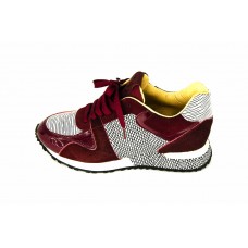 Женские брендовые кроссовки Louis Vuitton Run Away Sneakers Women Bordo